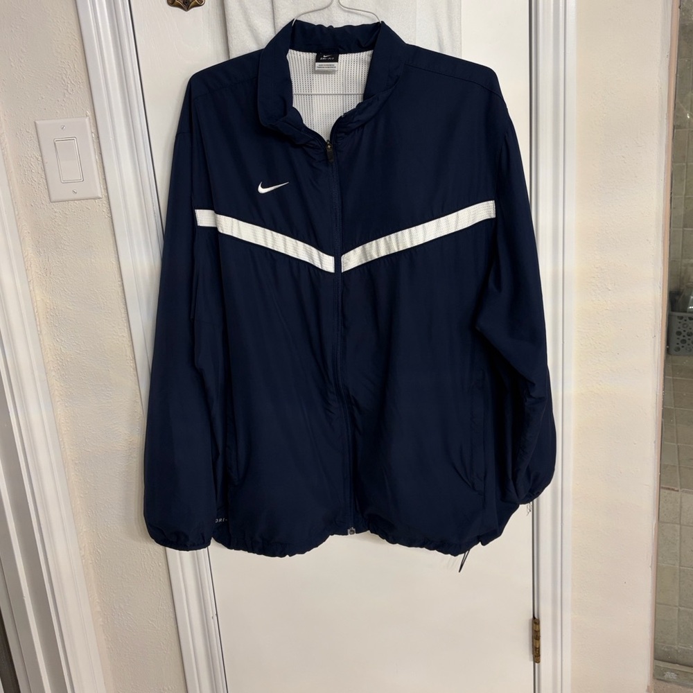Nike Dri-fit Lightweight Track Navy Jacket Size XXL PreOwned Great Condition